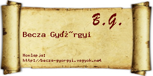 Becza Györgyi névjegykártya